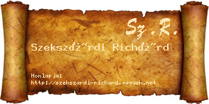Szekszárdi Richárd névjegykártya