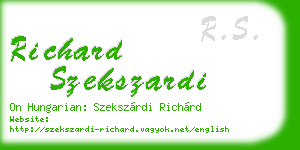 richard szekszardi business card