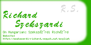 richard szekszardi business card
